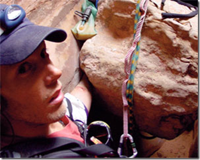 Image from Aron Ralston taken during the ordeal Photo credit Aron Ralston